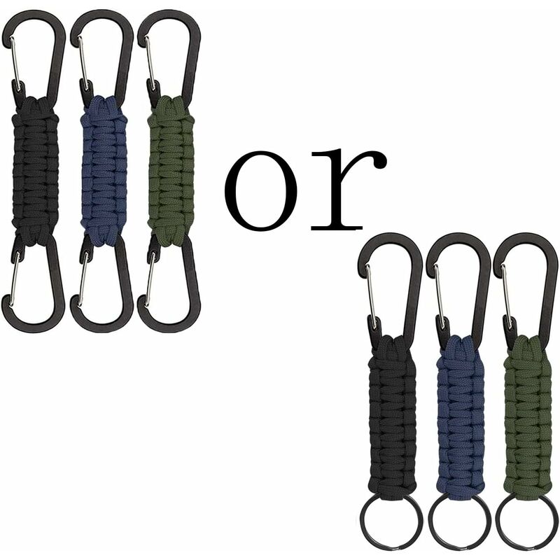 Strap Backpack Clips Keychain Carabiner Clips Double Hook Paracord