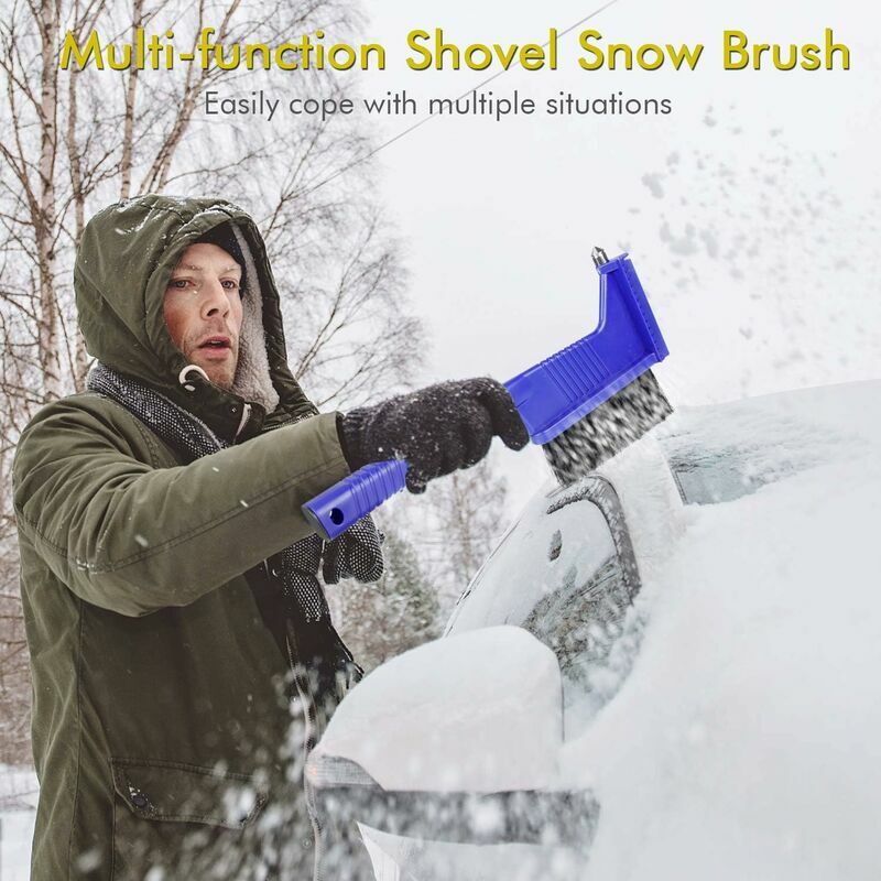 2-in-1 Ice Scraper Car with Broom, Ice Scraper Car with Whisk, 2-in-1 Snow  Brush, Car Ice Scraper with Ice Breaker Function, Ice Scraper Snow Brush