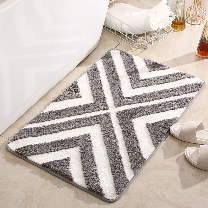 Gradient Color Bathroom Rug, Anti-Slip Absorbent Bath Mats Machine Washable Shower  Mat, 16x24, Medium Gray 