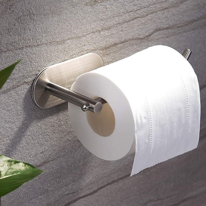 Brushed Gold Stainless Steel Toilet Roll Paper Holder Self Adhesive Stick