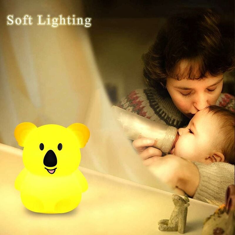 Koala Night Light For Kids Room, Koala Lamp Kids Night Light Bedroom, Cute Koala  Gifts For Girls, Portable Squishy Silicone Baby(1 Pcs, White)