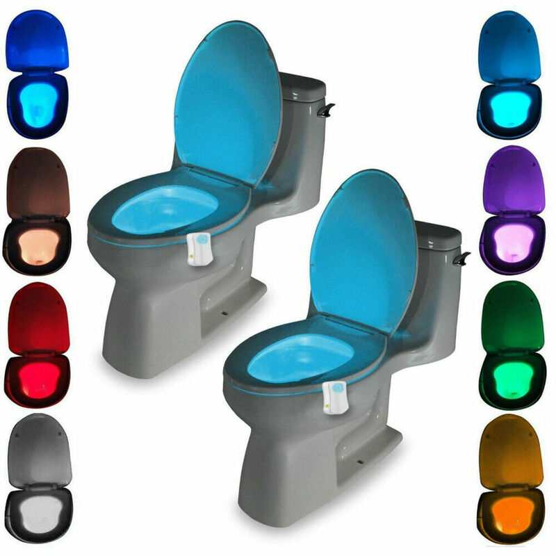 1pc Smart Pir Motion Sensor Toilet Night Light With 8/16-color