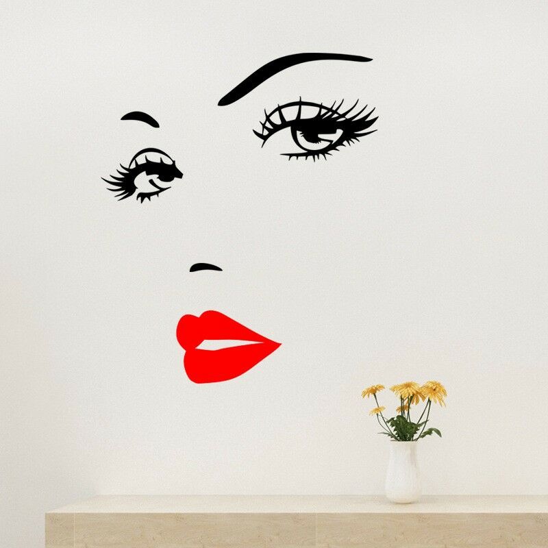 2 Pieces Eyes Wall Decal Big Eyes Wall Stickers Fashion Eyelash Wall  Sticker Women Beautiful Eyes Wall Decals Decor for Living Room Bedroom  (Classic