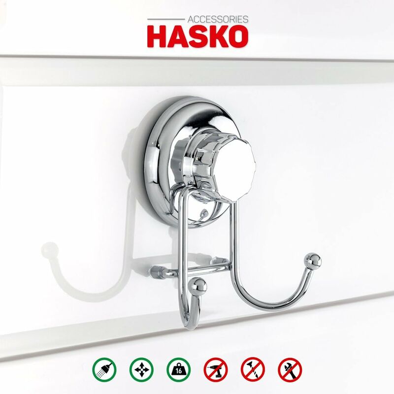 Hasko Accessories - Suction Cup Paper Towel Holder- Chrome Plated Stainless Steel Bar for Bathroom & Kitchen (Chrome)