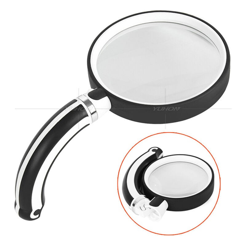 Wapodeai Magnifying Glasses Magnifying Glass 4X Handheld Reading Magnifier  for Seniors Kids 75mm Large Magnifying Lens with Non-Slip Rubber Handle for  Reading and Hobbies.