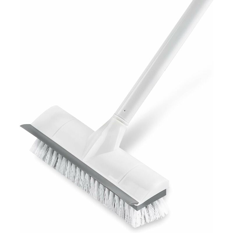 Scrub Cleaning Brush with Long Handle 35' '- 2 in 1 Extendable Floor Brush Tub & Tile Scrubber Brush Sponge with 3 Sponge Brush & 1 Stiff Bristles