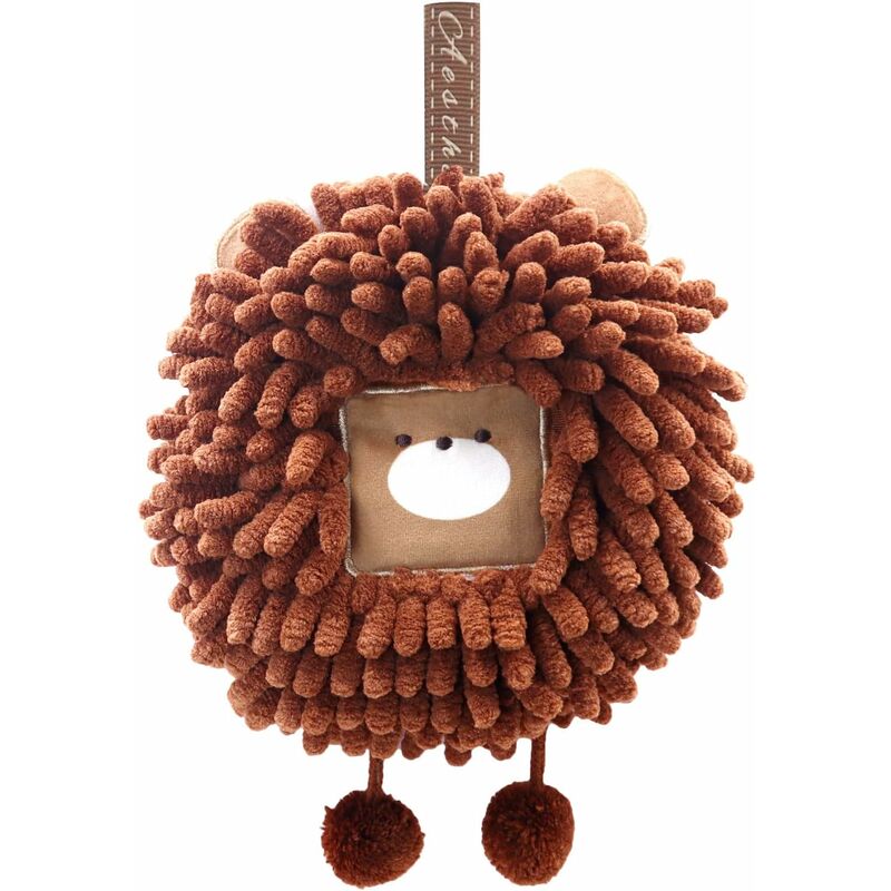 Cute Hedgehog Chenille Hand Towels with Hanging Loops for Kids