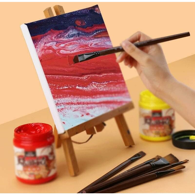 1-inch flat paint brush for acrylic paint, 12 large synthetic paint  brushes, with wooden handles, for acrylic paint, watercolor, oil painting,  handicr