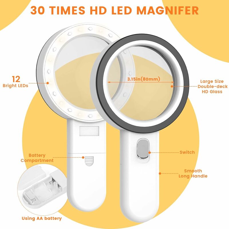 Headband Magnifier Watchmaker Hands Free Magnifying Glass with Light  Headset Magnifying Magnifier with LED Light, for