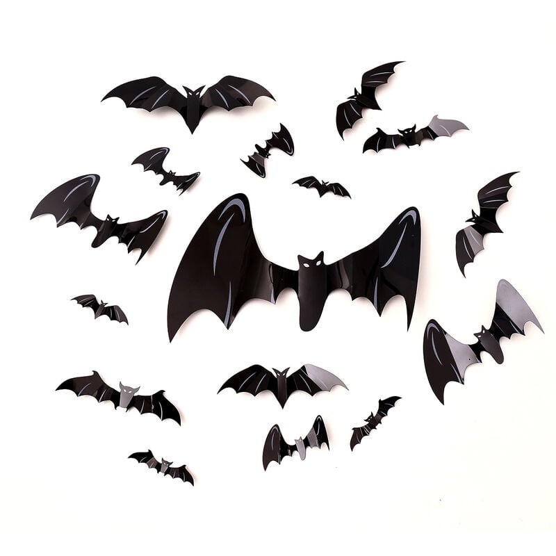 3D Multi-joint Folding Wings 30CM Halloween Stereoscopic Bat Wall Sticker  (120 Pcs)