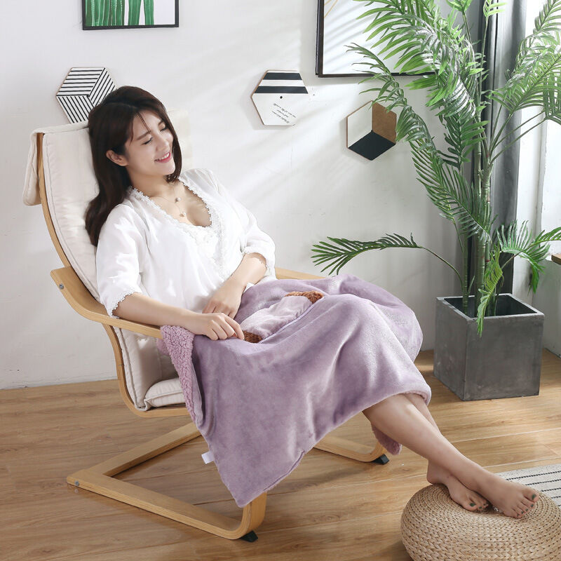 USB Heated Soft Plush Electric Blanket, USB Heated Flannel Electric Blanket,  Heater (Pink)