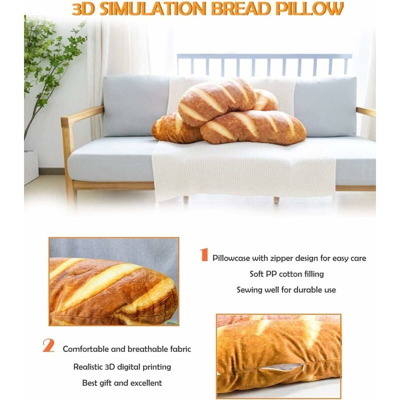 Simulation Toast Bread Cushion Stuffed Memory Foam Bread Seat