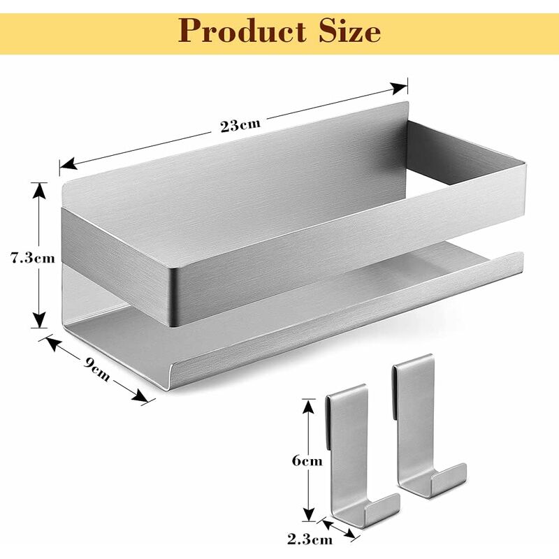 2pcs Adhesive Shower Caddy Shower Organizer Shelf, No Drilling Stainless  Steel Bathroom Storage Rack For Inside, Shower Shampoo Conditioner Holder,  Sh