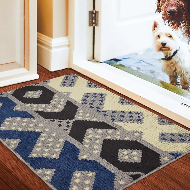 Durable Chenille Absorbent Door Mat Inside, Dirt Trapper Machine Washable  Throw Rugs for Entryway, Entrance, Mud Room, Thick Welcome Doormat Indoor