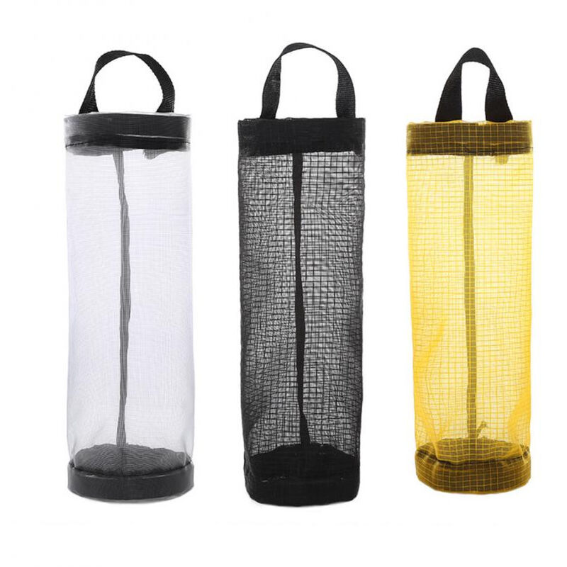 1pc Plastic Bag Holder, Mesh Hanging Storage Dispenser, Foldable,  Breathable, Washable Hanging Mesh Garbage Bag Organizer For Plastic Bag  Storage, Kitchen Supplies