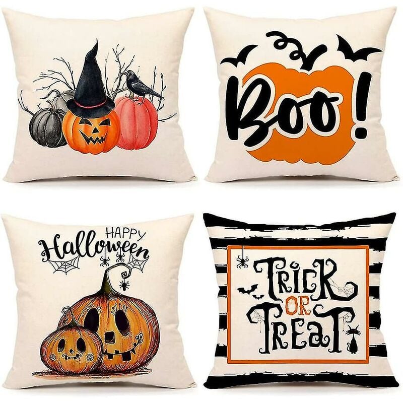 Fall Pillow Covers Green Orange Throw Pillows Cover 18x18 Set of 4 Outdoor  Fall Decorations, Pumpkin Farmhouse Pillow Case for Sofa Couch Thanksgiving  Decorations Fall Decor 