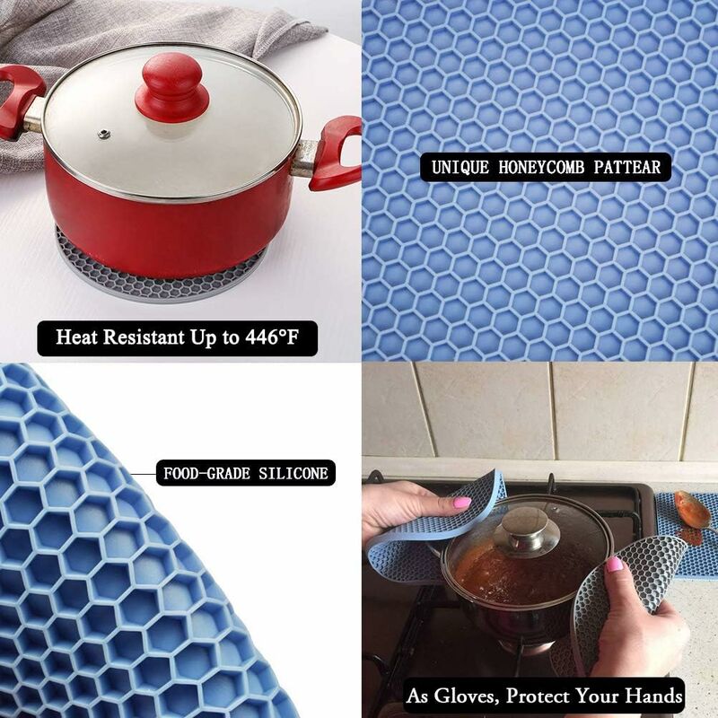 Silicone Trivets for Hot Pots and Hot Pans, Silicone Trivets Mat Set, Hot  Pads, Silicone Hot Mats, Heat Resistant Placements, Small Dish Drying Mat