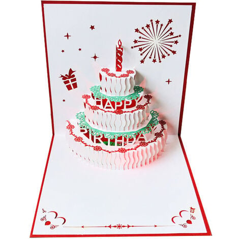 Handmade Giant Birthday Cake 3D Pop Up Greeting Card - Online Party Supplies