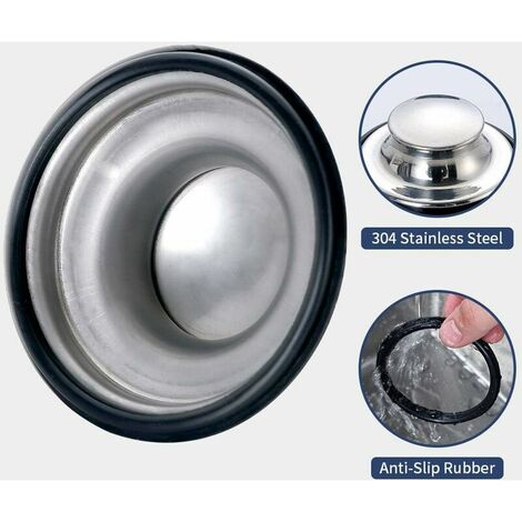 Kitchen Sink Drain Stopper Rubber Seal 80mm Stainless Steel