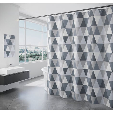 HIG Modern Glitter Geometric Metallic Printed Shower Curtains for