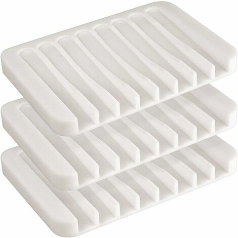 4Pack Silicone Soap Dish Self Draining Soap Dish Shower Waterfall