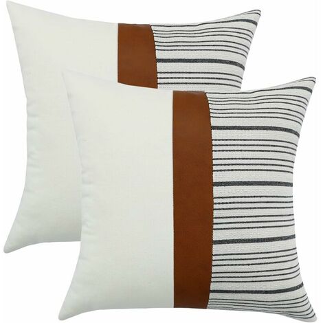 Burnt Orange Pillow Covers 18X18 Inch Set of 2 Modern Farmhouse