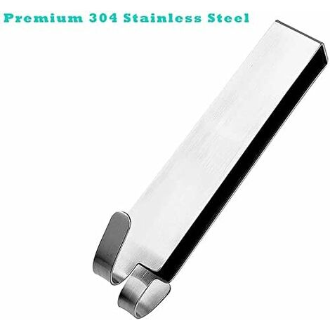 2Pack Shower Door Hooks, 304 Stainless Steel Towel Hooks for Bathroom Frameless Glass Shower Door, Extended Double Shower Squeegee Hooks, Bathrobes