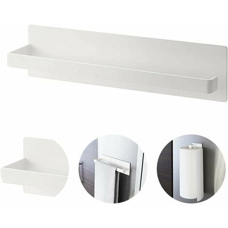 Paper Roll Holder, Paper Towel Holder, Strong Magnetic Kitchen Roll Holder,  Self Adhesive Paper Holder(White)