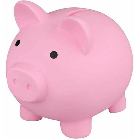 1pc Cute Piggy Bank Plastic Pig Money Bank Piggy Bank Pig Money Box Coin  Bank Plastic Saving(big) (pink)