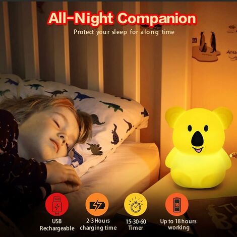 Koala Night Light For Kids Room, Koala Lamp Kids Night Light Bedroom, Cute Koala  Gifts For Girls, Portable Squishy Silicone Baby Night Light, Nursery