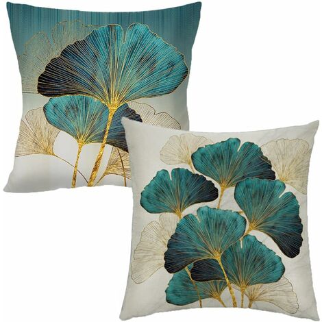 2 PCS Outdoor Throw Pillows Included Inserts,18X18 Inches Blue