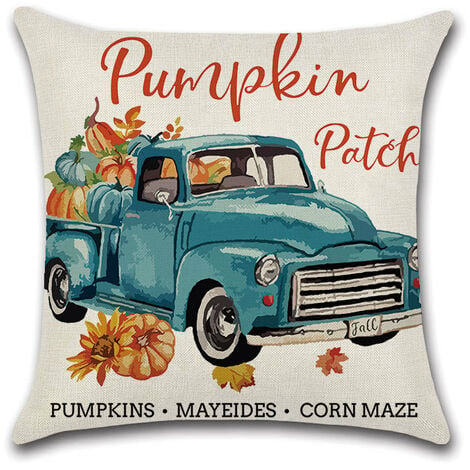 Fall Decor Pillow Covers 18x18 Set of 4 Pumpkin Truck Farmhouse Decorations  Fall Outdoor Pillow Covers Hello Fall Throw Cushion Case Fall Thanksgiving  Decorative Pillows for Couch Sofa 