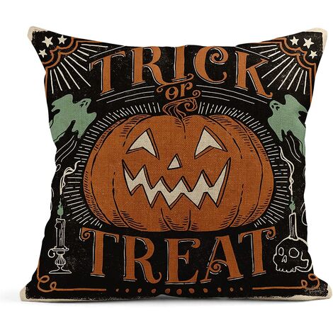 Halloween Kitty Throw Pillow 18x18