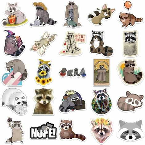 10/30/50/100PCS Cute Animal Raccoon Stickers For Kids DIY