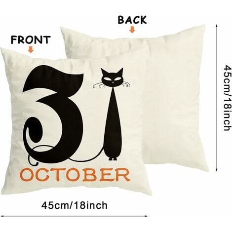 Halloween Kitty Throw Pillow 18x18