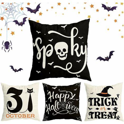 Halloween Kitty Throw Pillow 18x18