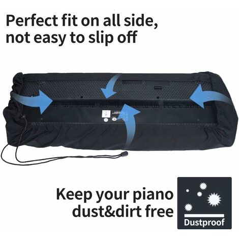 Electric Piano Protective Cover, Great Protection Dustproof Waterproof Soft  Breathable Polyester Material Piano Keyboard Dust Cover For 61 To 88 Keys