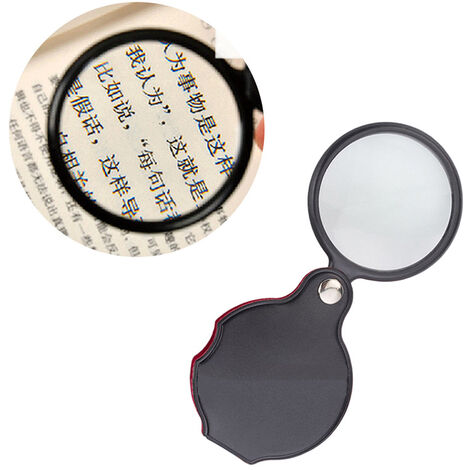 2pcs 10x Small Pocket Magnify Glass Premium Folding Mini Magnifying Glass  with Rotating Protective Leather Sheath, Apply to Reading, Science,  Jewelry, Hobbies, Books 