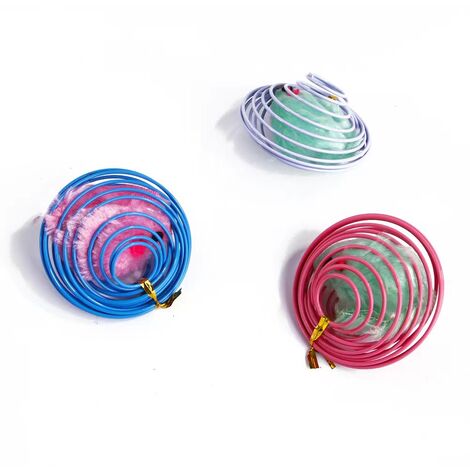 3pcs Colorful Spring Toy Set - Keep Your Cat Entertained with Interactive  Rolling Balls & Mouse Toys!