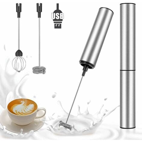 Opspring Milk Frother Handheld for Coffee,Drink Mixer Handheld Milk Foamer  with USB Rechargeable Coffee Frother Milk Whisk 2 in 1for Coffee