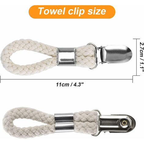 Multipurpose Cloth Hanger Towel Clips Braided Cotton Loop Towel