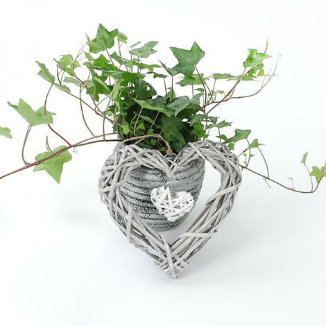 Heart-shaped Crafts Hanging Gray White Artificial Wreaths DIY Heart Wicker  for Wedding Birthday Party Wall Hanging Decoration