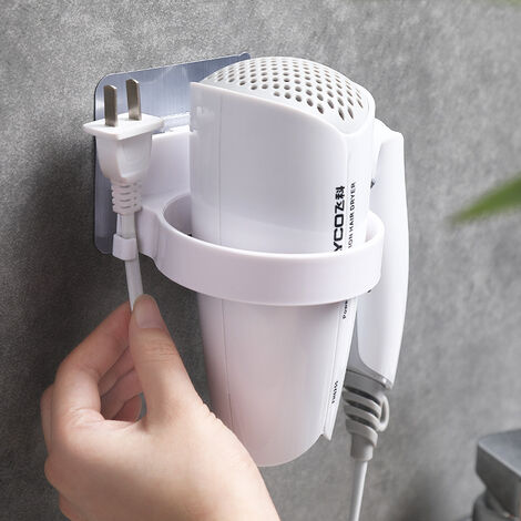 1pc Bathroom Hair Dryer Holder Organizer Wall Mounted, Punch-free