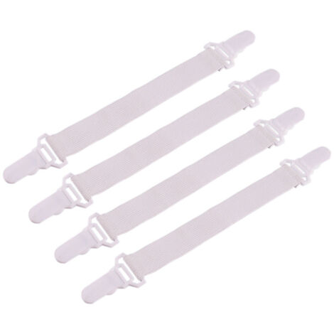 White Bed Sheet Holder, Bed Sheet Straps, Fitted Sheet & Flat