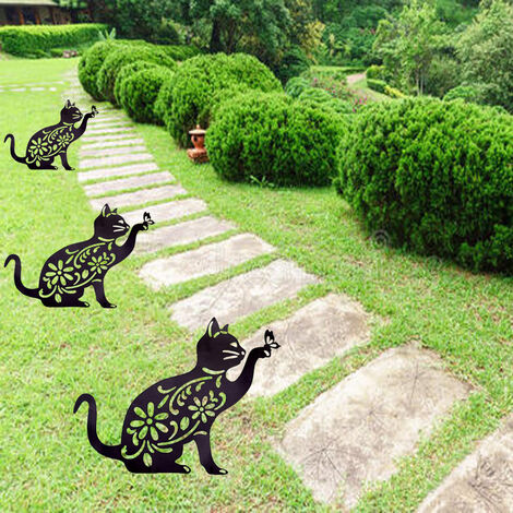 Black Cat in a Garden Canvas Print