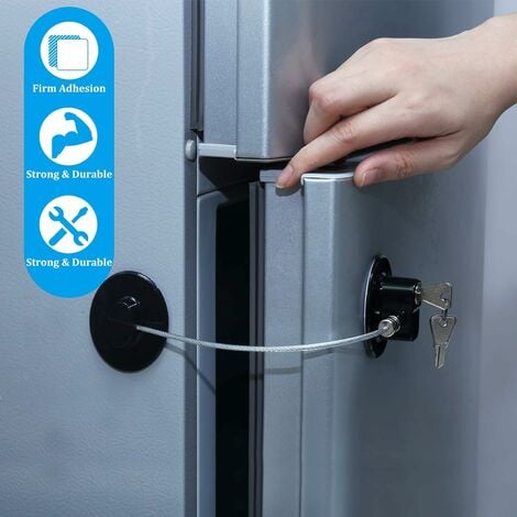 Fridge Lock, 2pcs Adhesive Refrigerator Door Locks with Key  Refridgerator/Freezer Locks Child Proof Cabinet Locks Drawer Lock for  Furniture, Kitchen