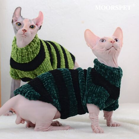 Sphynx Cat Clothes Hairless Cat Sweater Pet Jumper Winter Fashion  Thickening Warm Comfortable Winter Clothing For Cats Outfit