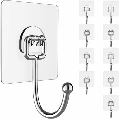 Cheap 20 Pcs Door Hook Adhesive Wall Hooks Transparent Anti-skid