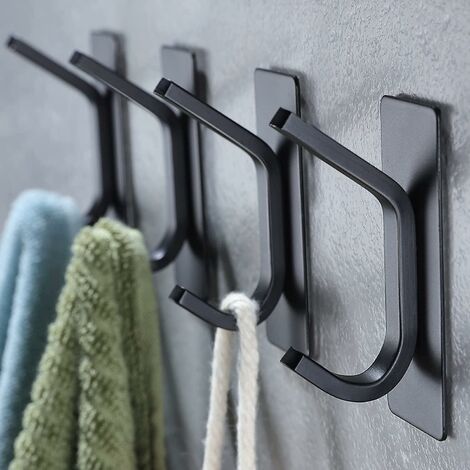 4pcs Adhesive Hooks For Shower, Bathroom, Kitchen, Glass Door, Mirror,  Ceramic Tile For Keys, Towels, Coat, Bathrobe