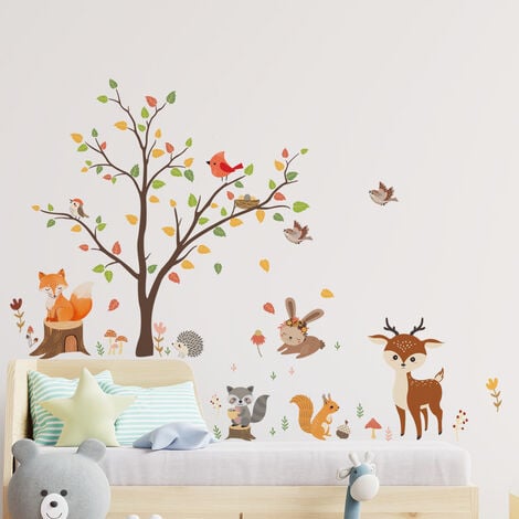 Safari Animals and Monkey Wall Decals, Jungle Animal Wall Stickers, Nursery  Wall Decals, Peel and Stick Repositionable Fabric Decals